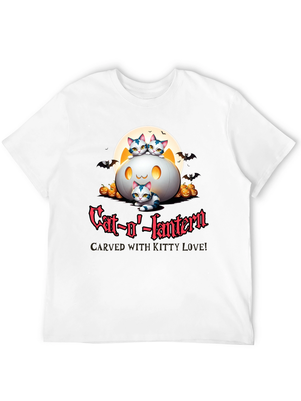 Cat-o-lantern Halloween T-Shirt - Carved With Kitty Love!
