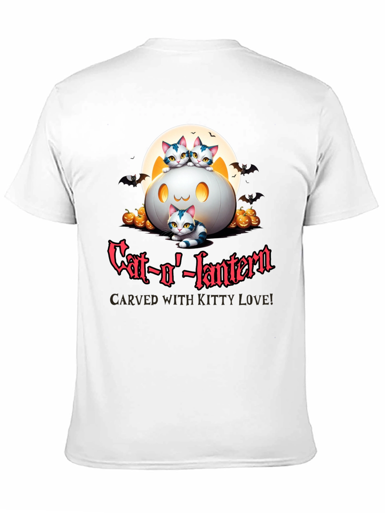 Cat-o-lantern Halloween T-Shirt - Carved With Kitty Love!