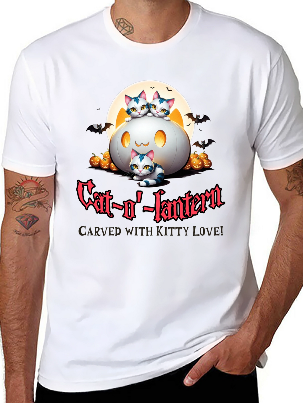 Cat-o-lantern Halloween T-Shirt - Carved With Kitty Love!