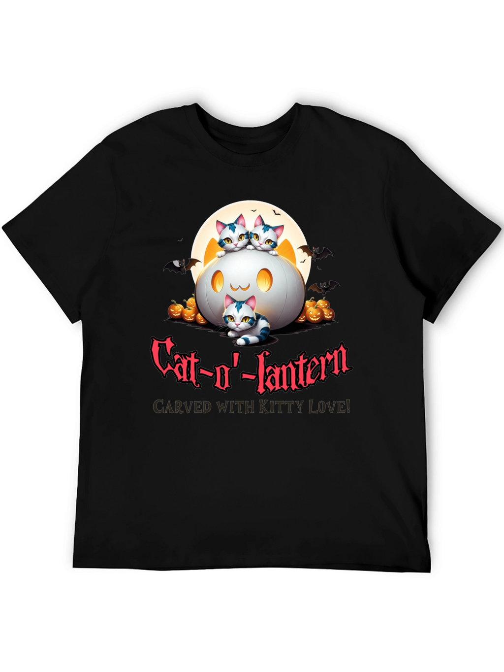 Cat-o-lantern Halloween T-Shirt - Carved With Kitty Love!