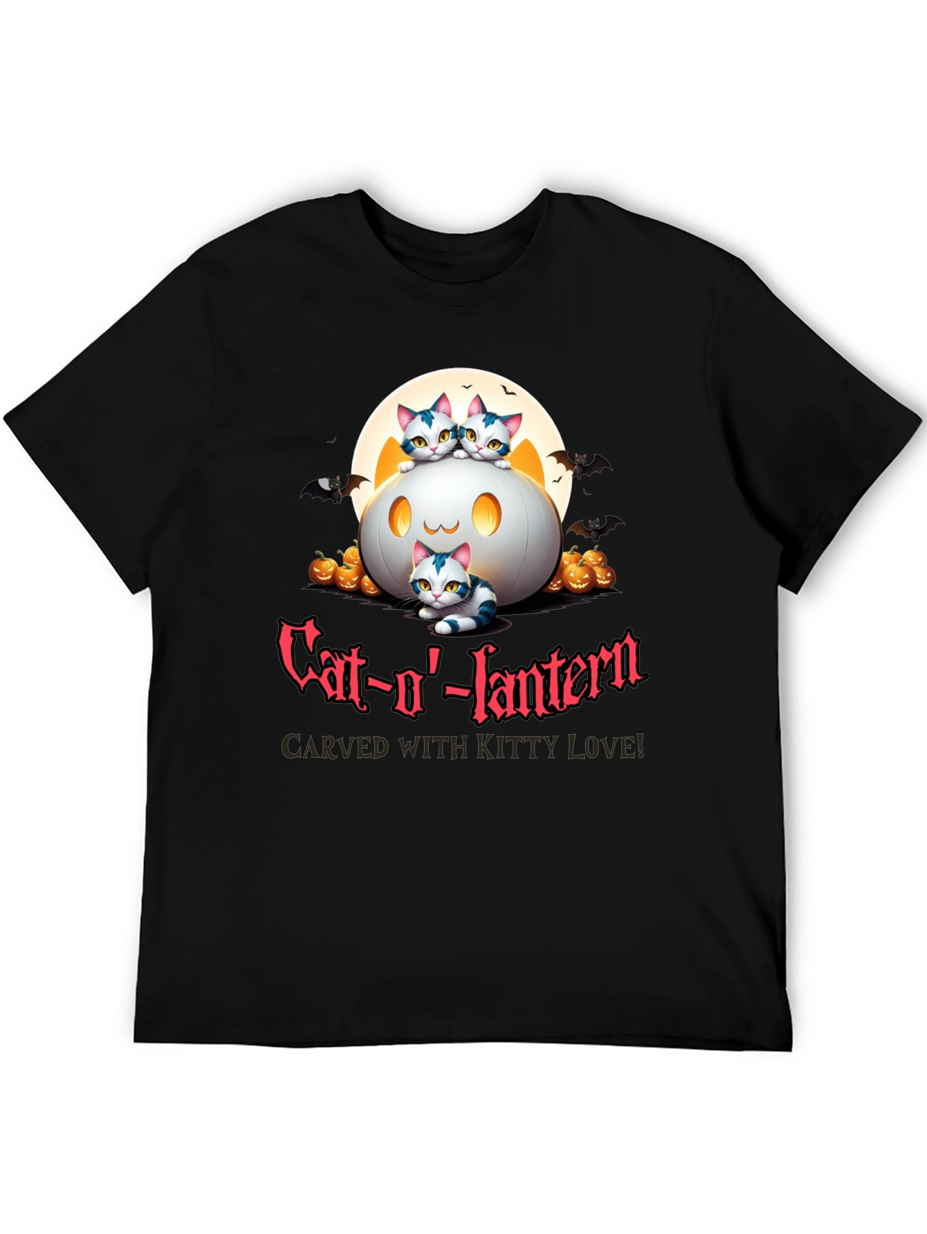 Cat-o-lantern Halloween T-Shirt - Carved With Kitty Love!