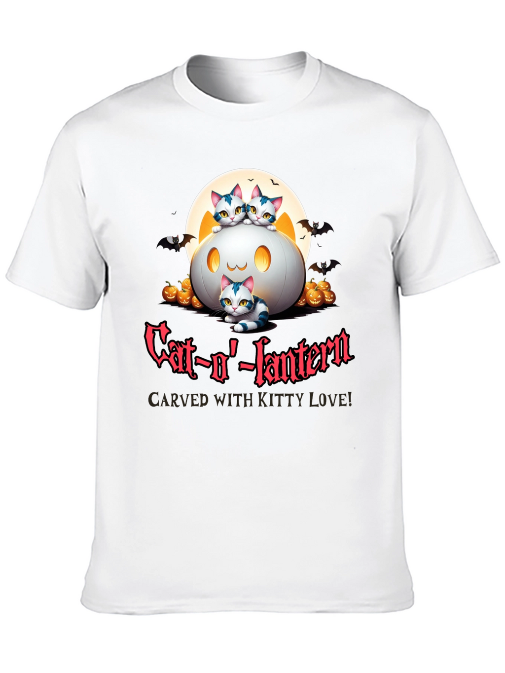 Cat-o-lantern Halloween T-Shirt - Carved With Kitty Love!