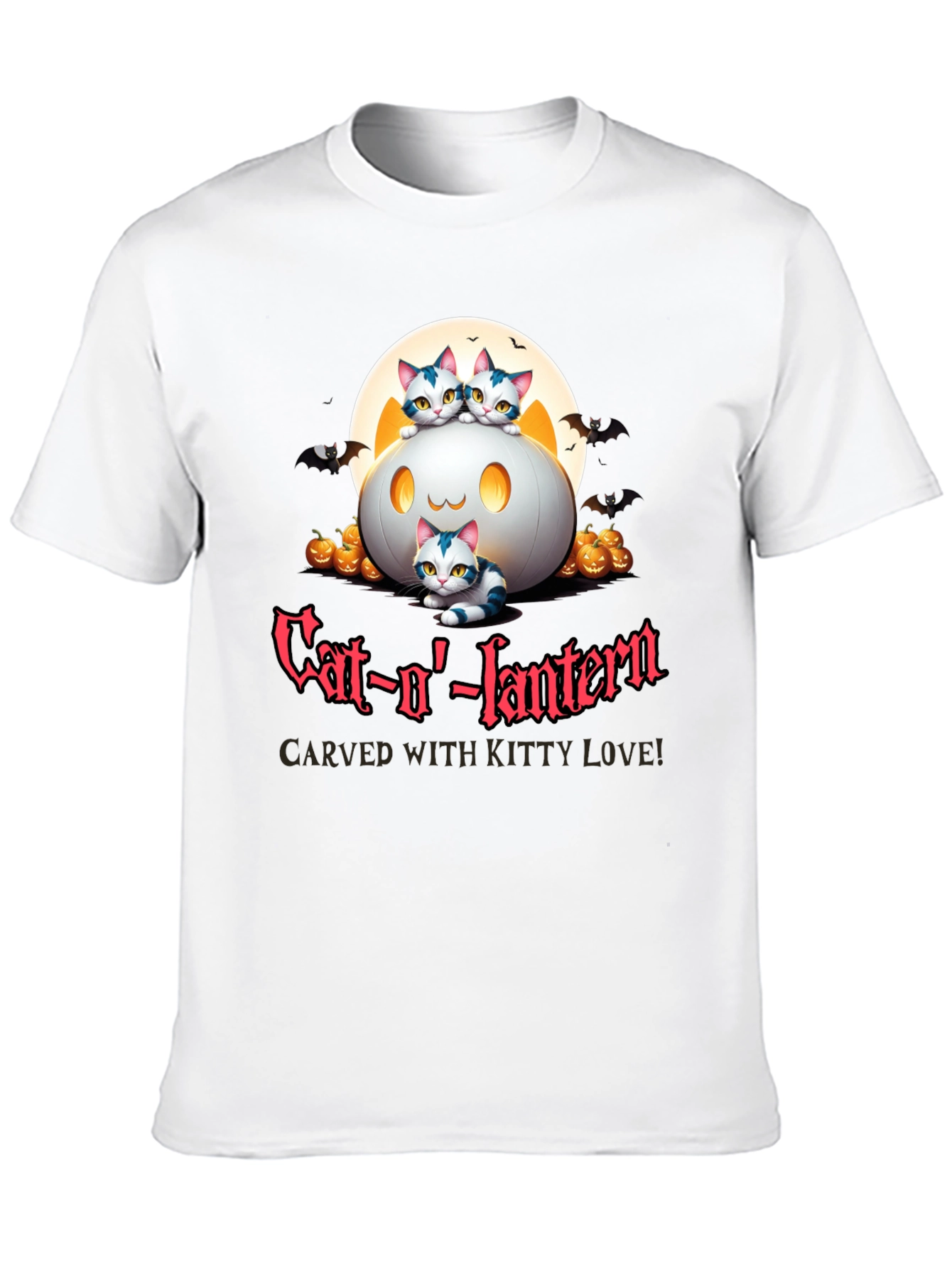 Cat-o-lantern Halloween T-Shirt - Carved With Kitty Love!