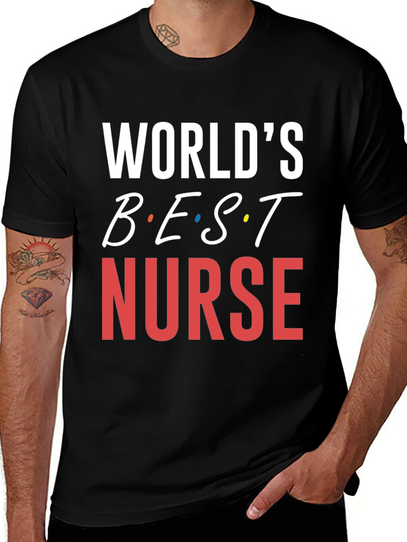 Worlds Best Nurse T-Shirt - Black