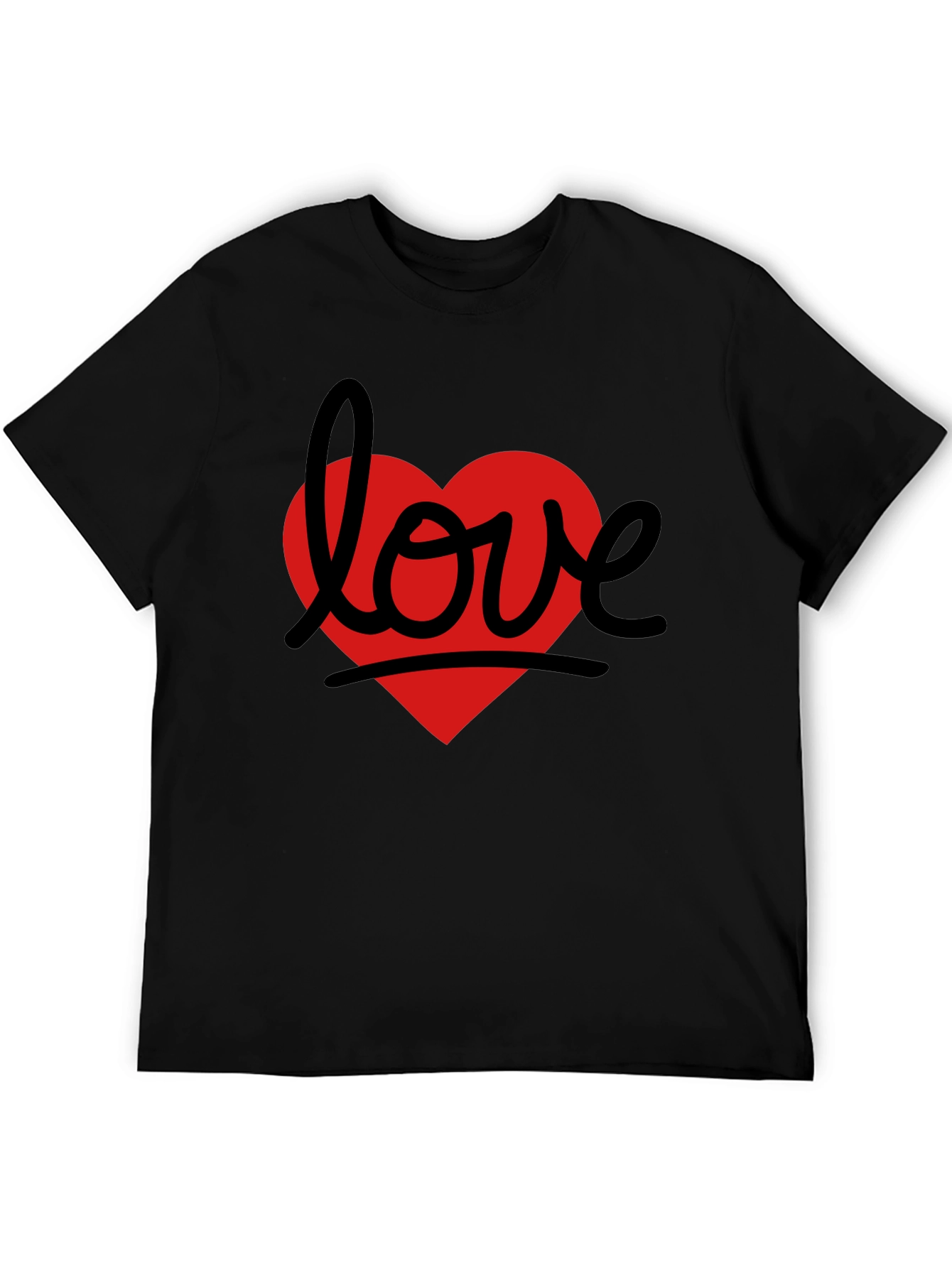 Love Heart Graphic Tee - Black