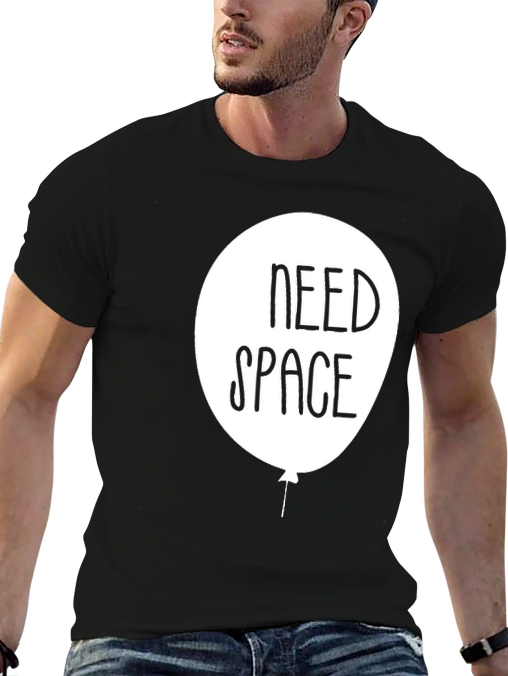 Need Space Graphic T-Shirt - Black Cotton Tee