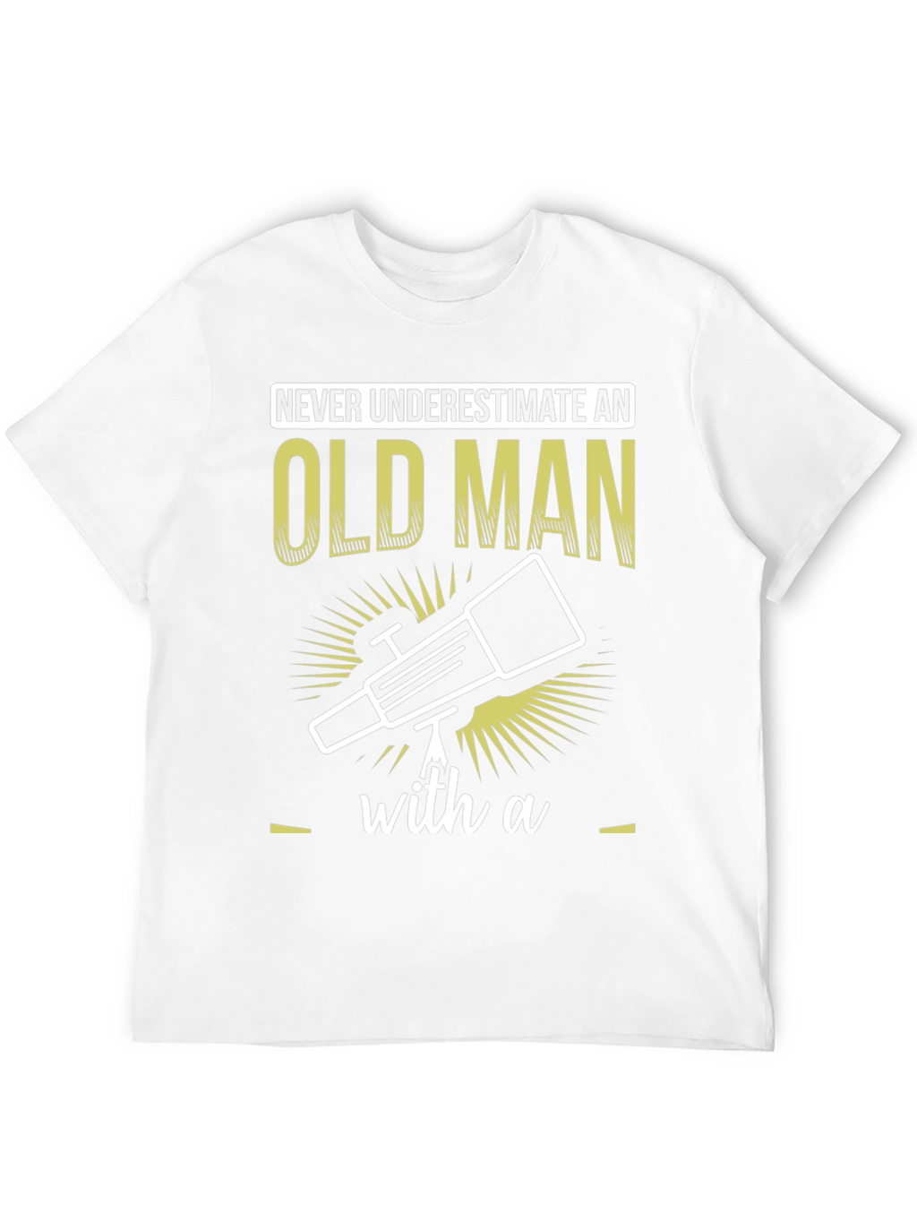 Old Man Telescope Humor Graphic Tee