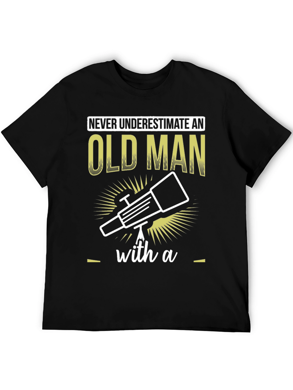 Old Man Telescope Humor Graphic Tee