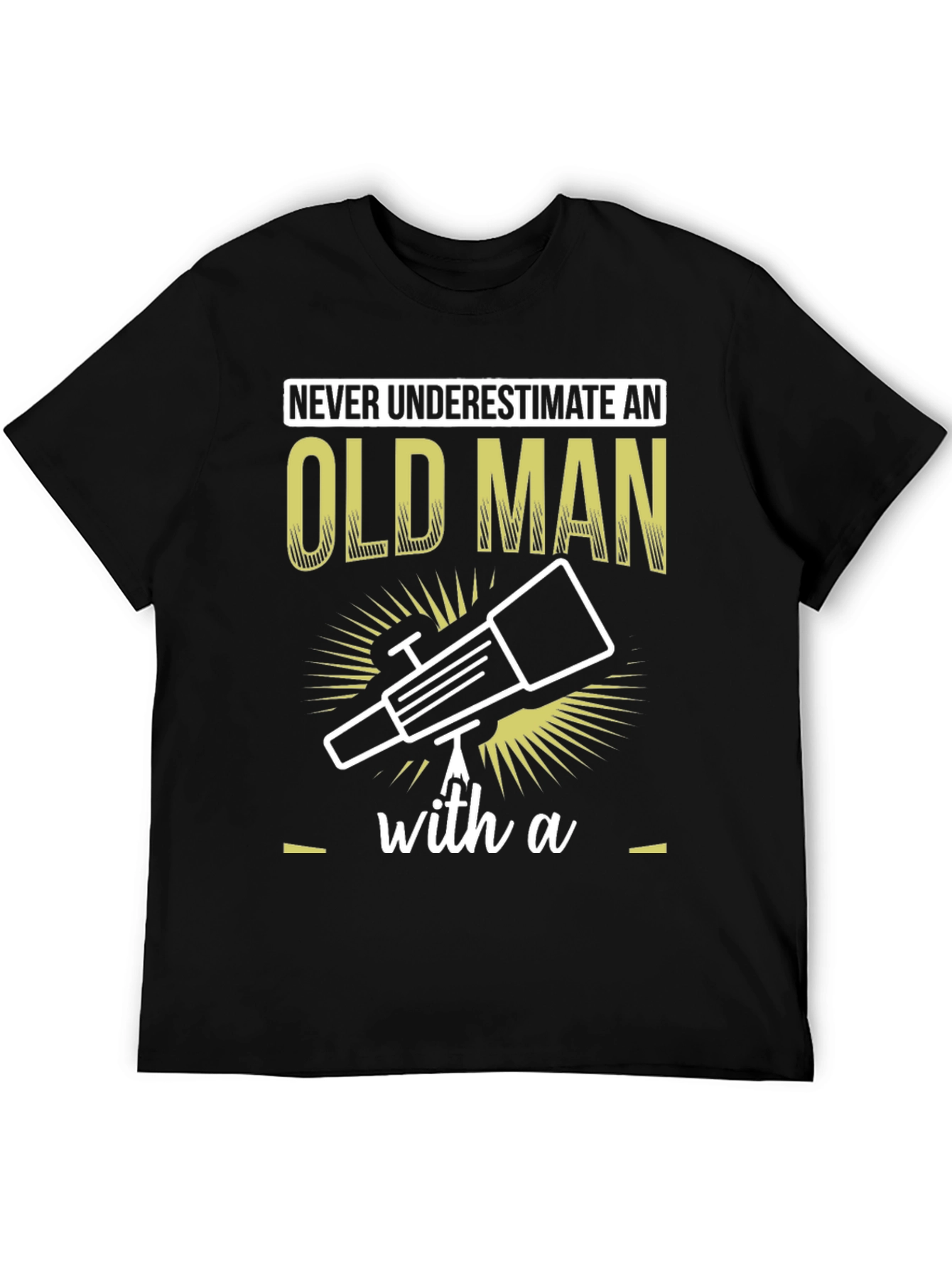 Old Man Telescope Humor Graphic Tee