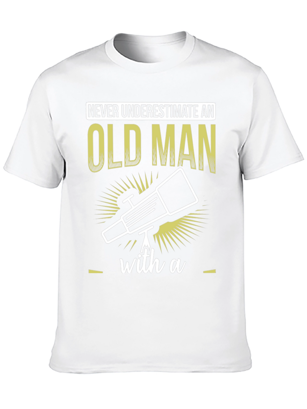 Old Man Telescope Humor Graphic Tee