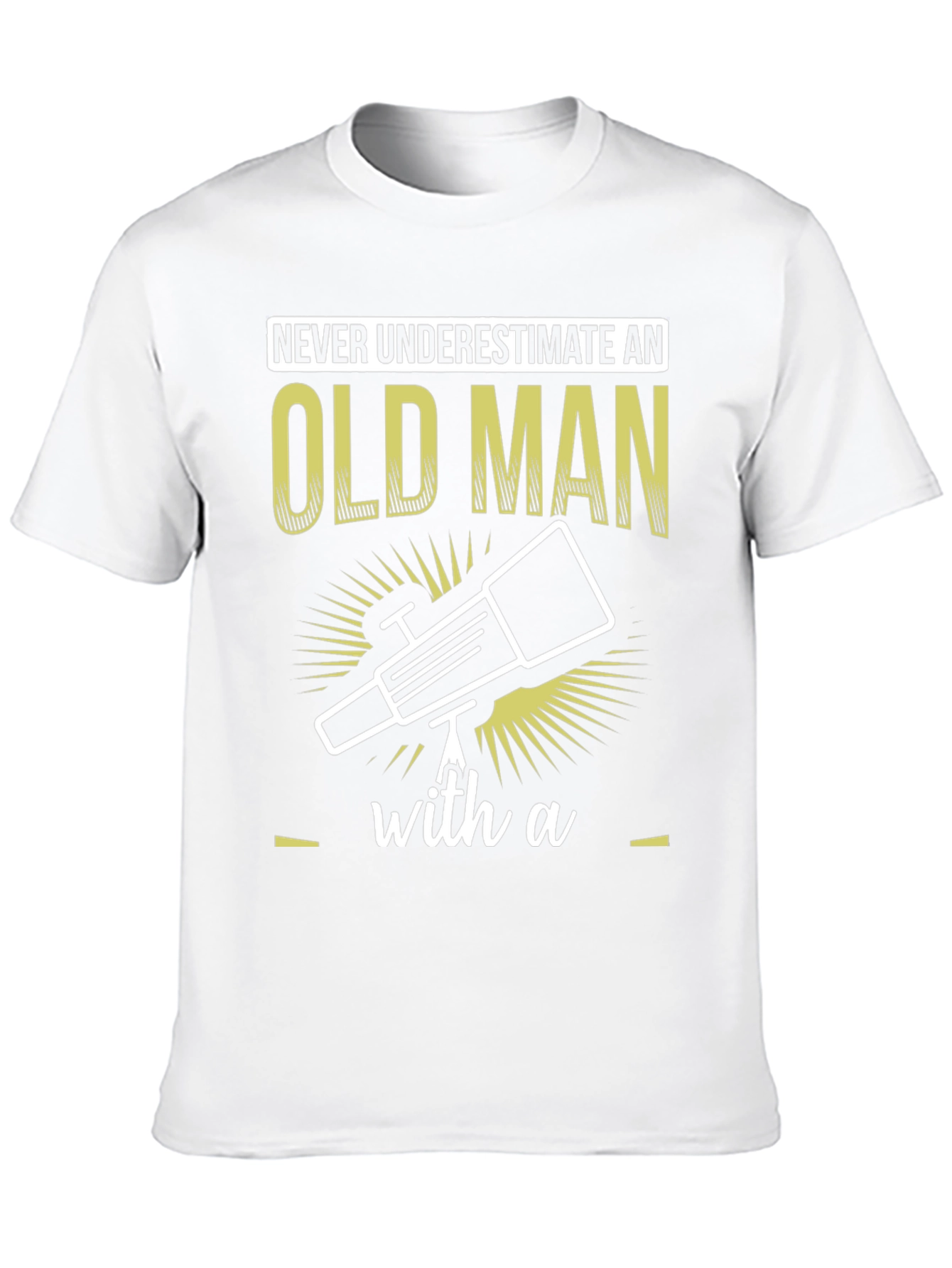 Old Man Telescope Humor Graphic Tee