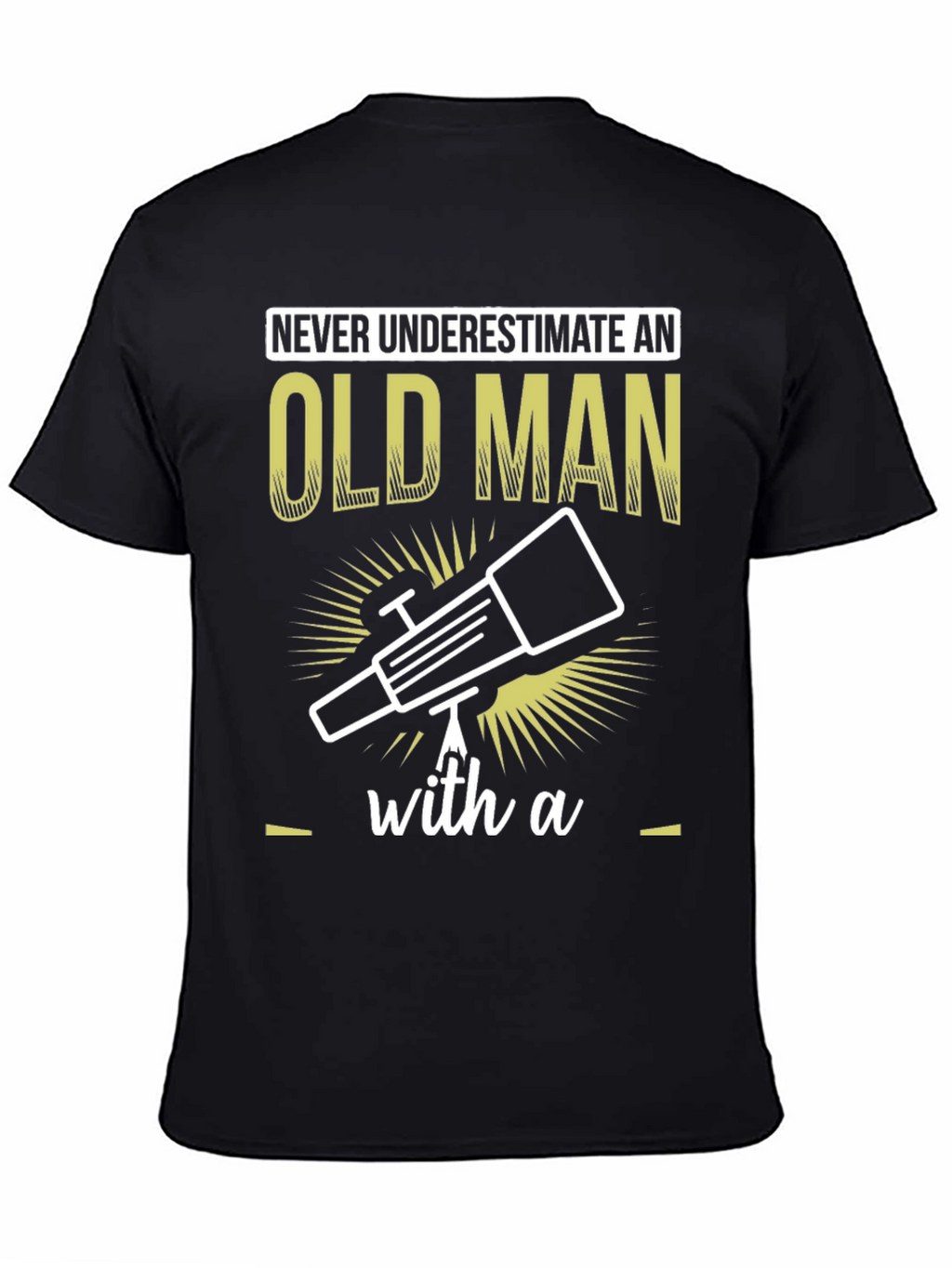 Old Man Telescope Humor Graphic Tee