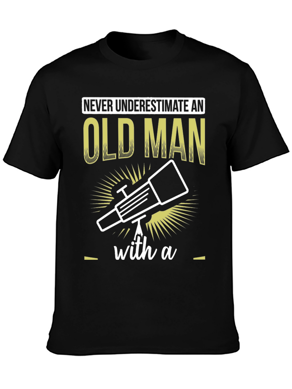 Old Man Telescope Humor Graphic Tee