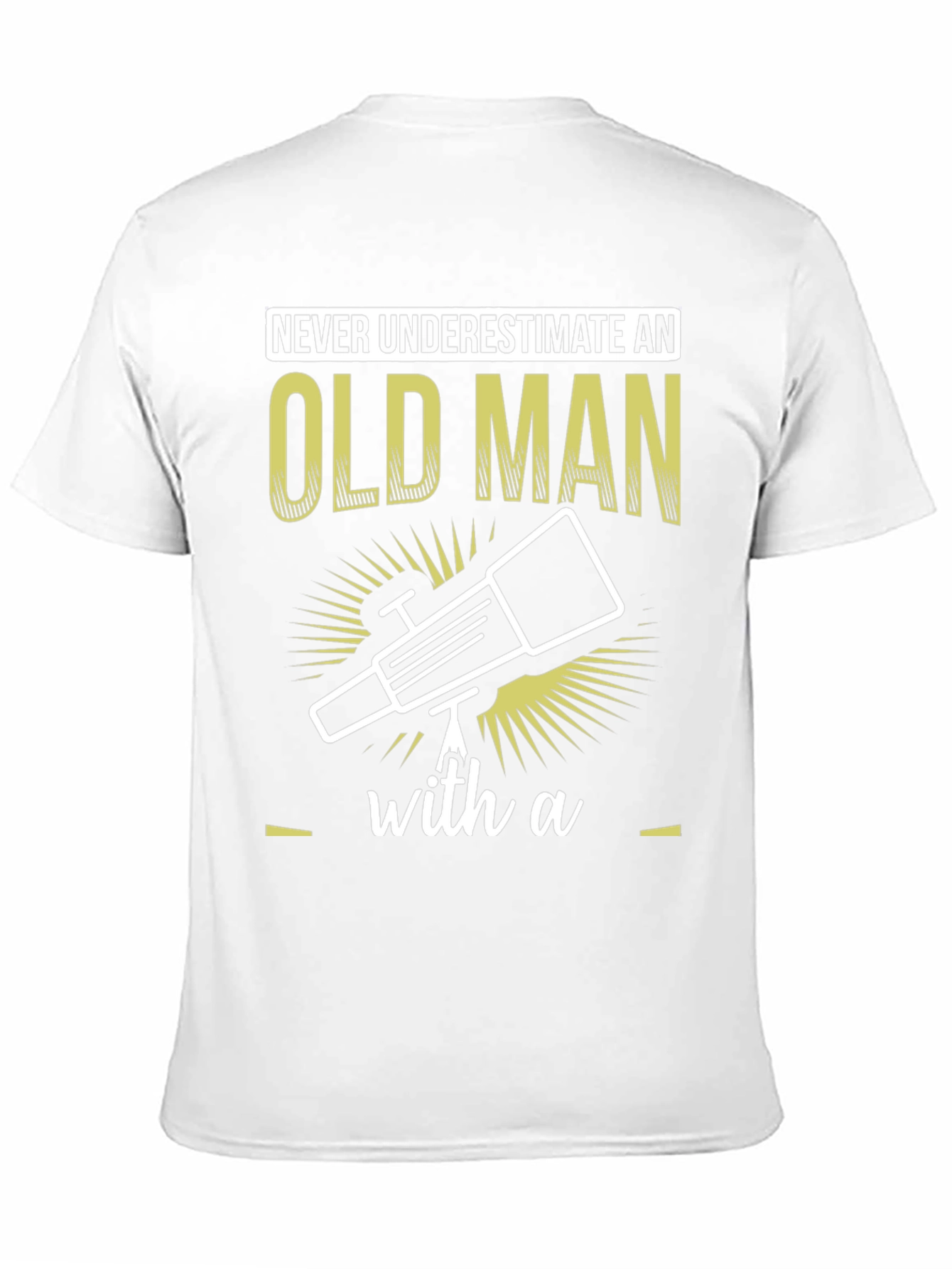 Old Man Telescope Humor Graphic Tee