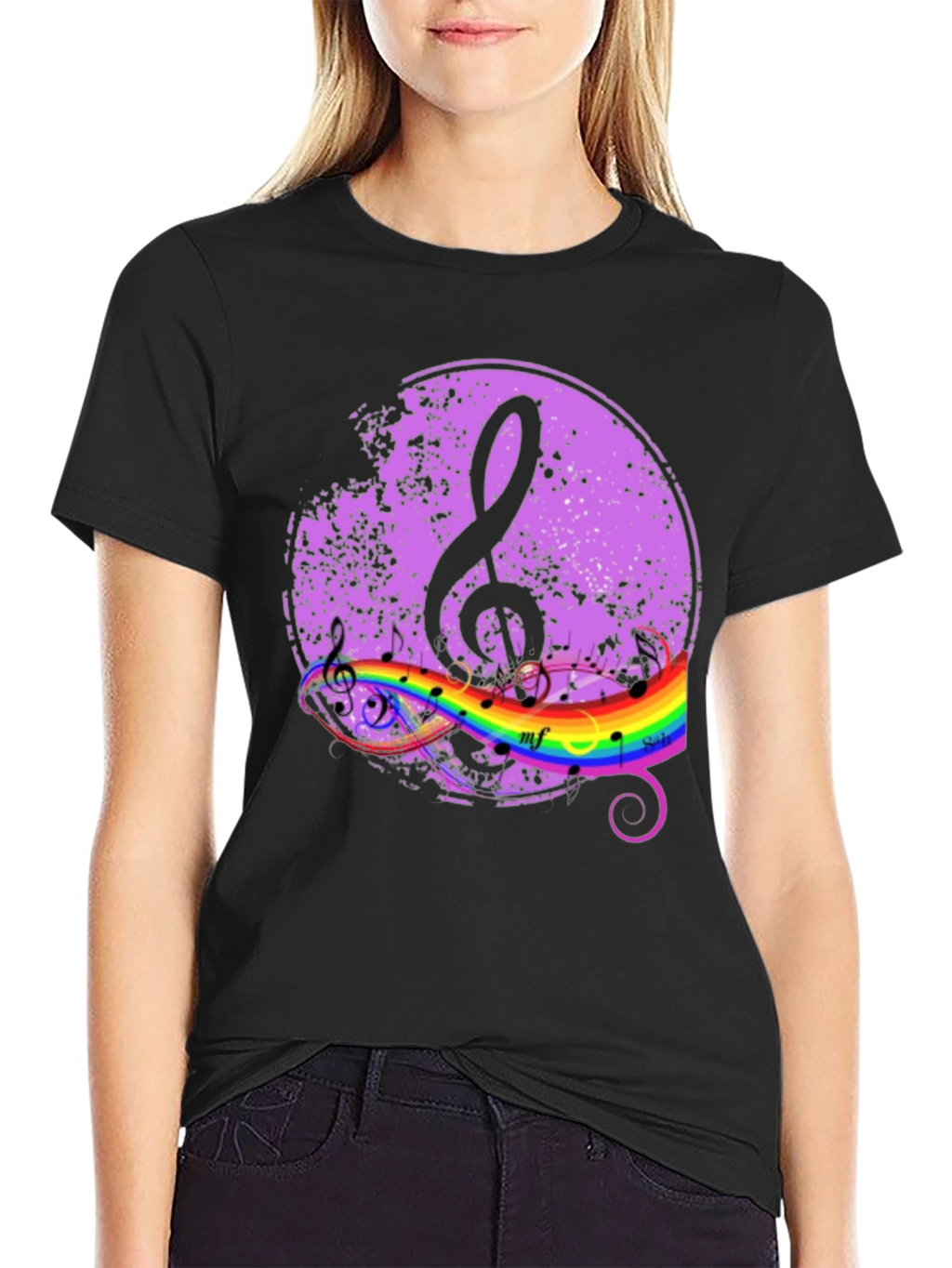 Musical Rainbow Treble Clef T-Shirt