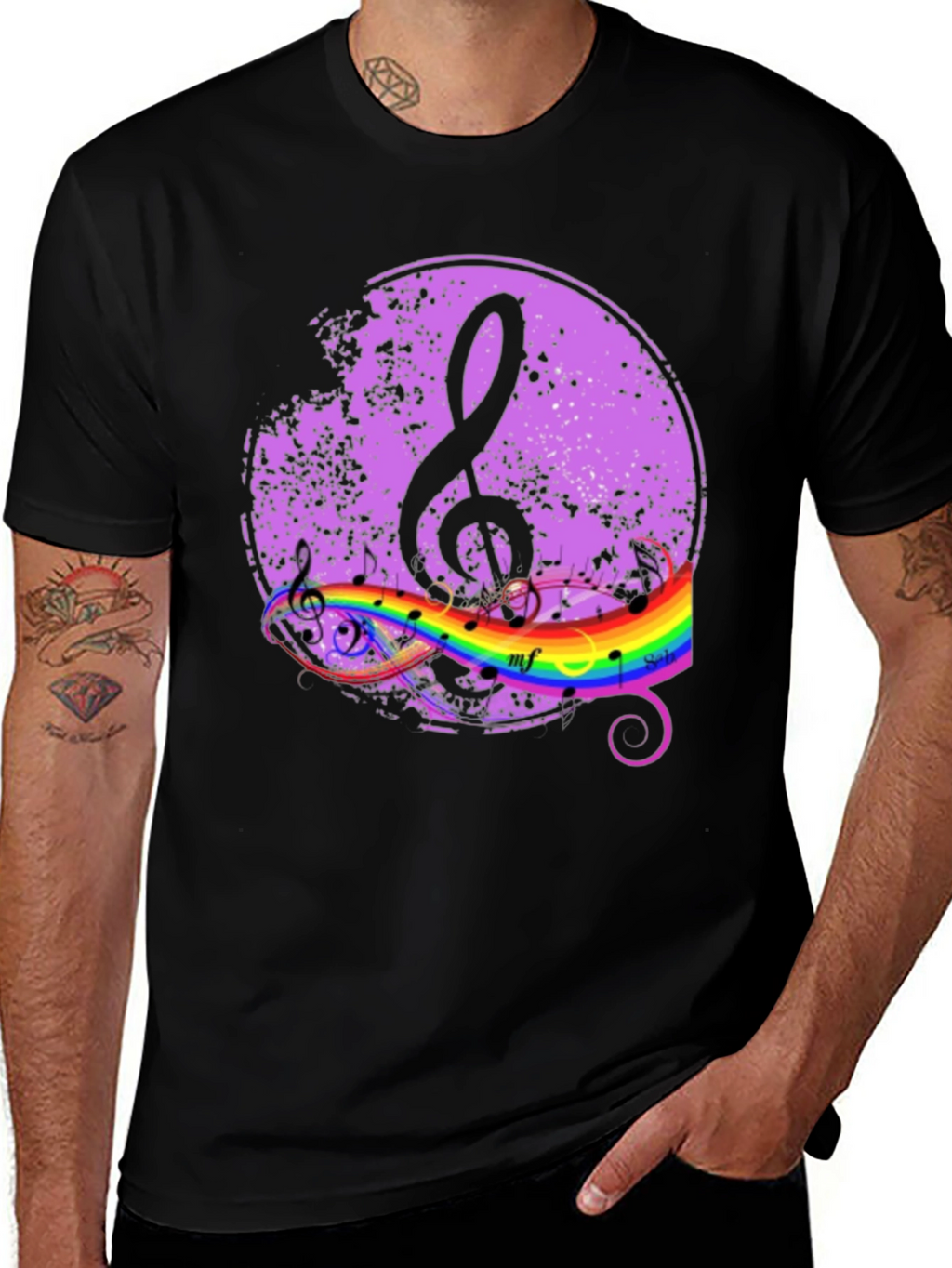 Musical Rainbow Treble Clef T-Shirt