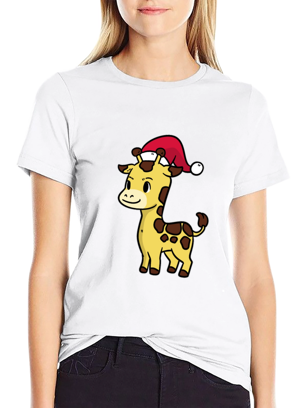 Festive Giraffe T-Shirt - Holiday Cheer