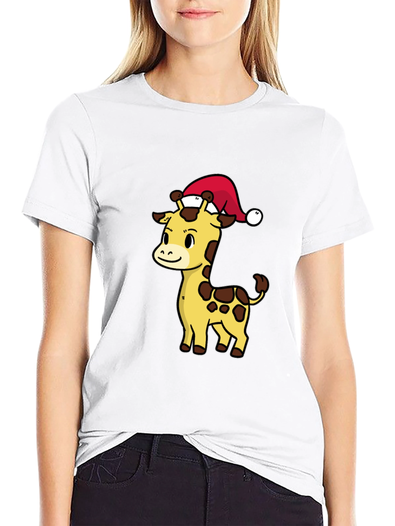 Festive Giraffe T-Shirt - Holiday Cheer