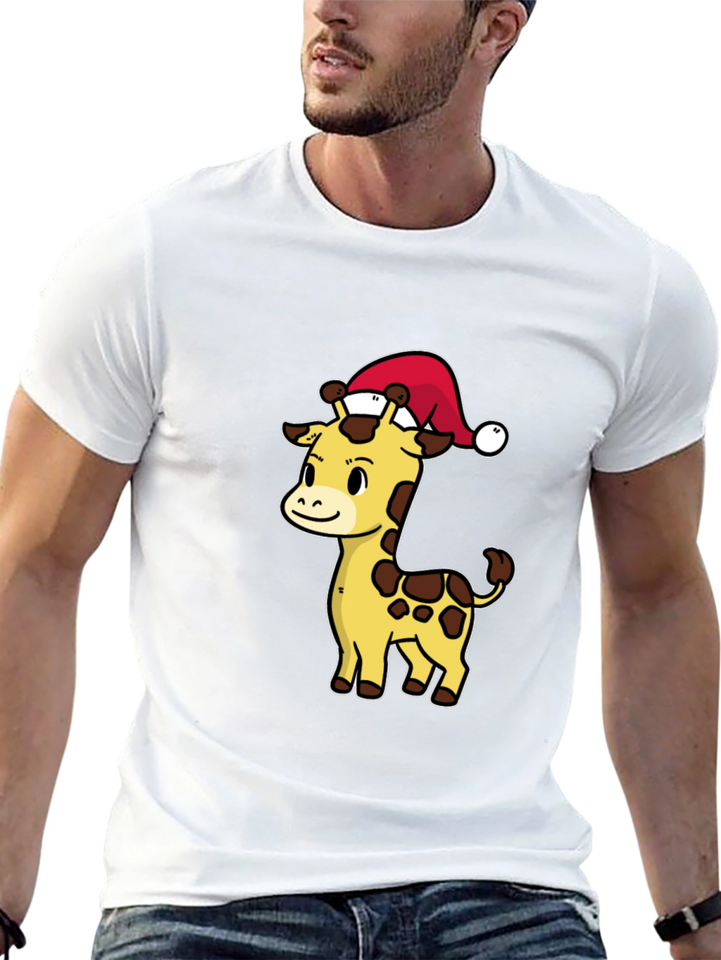 Festive Giraffe T-Shirt - Holiday Cheer