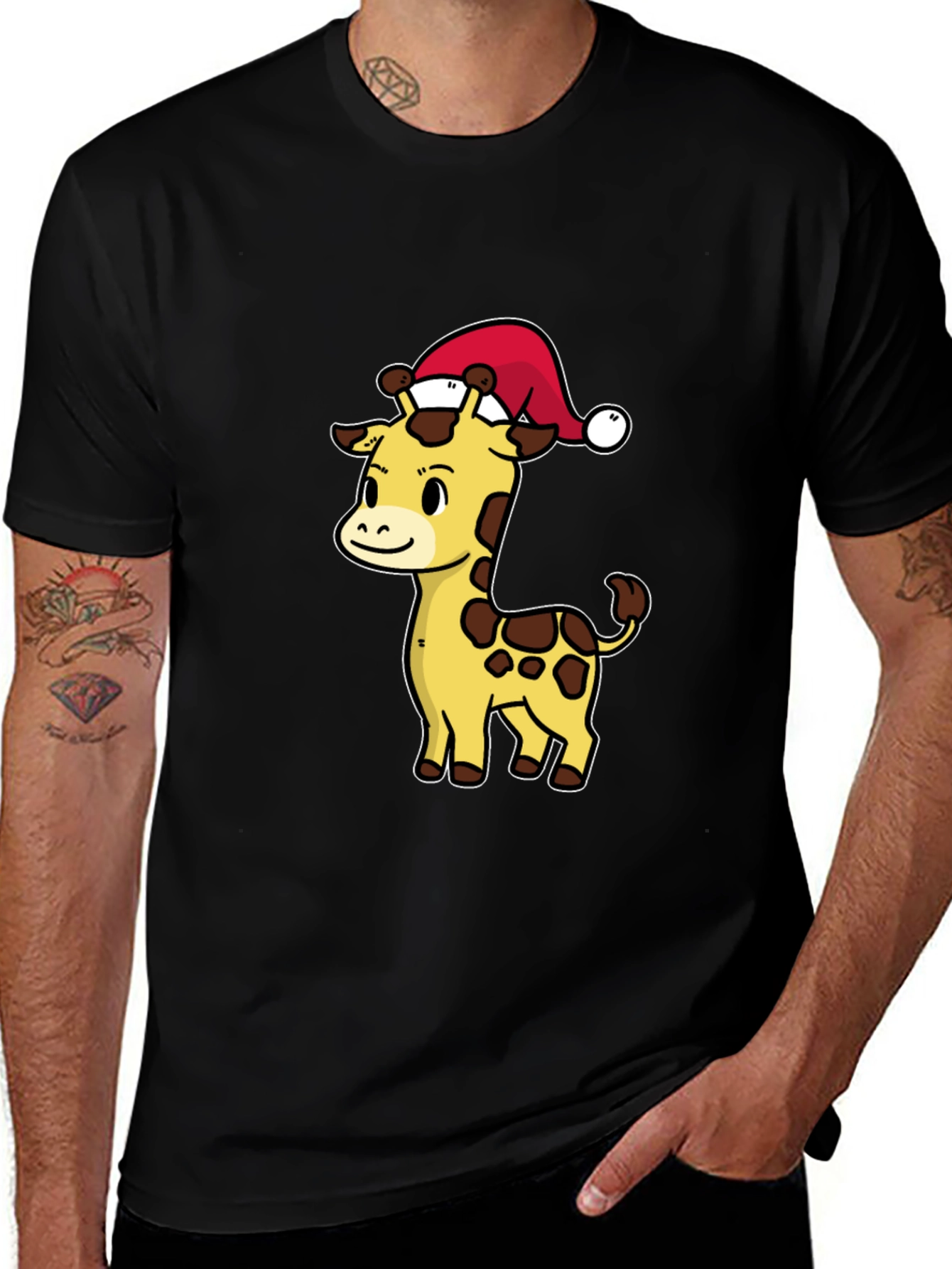 Festive Giraffe T-Shirt - Holiday Cheer