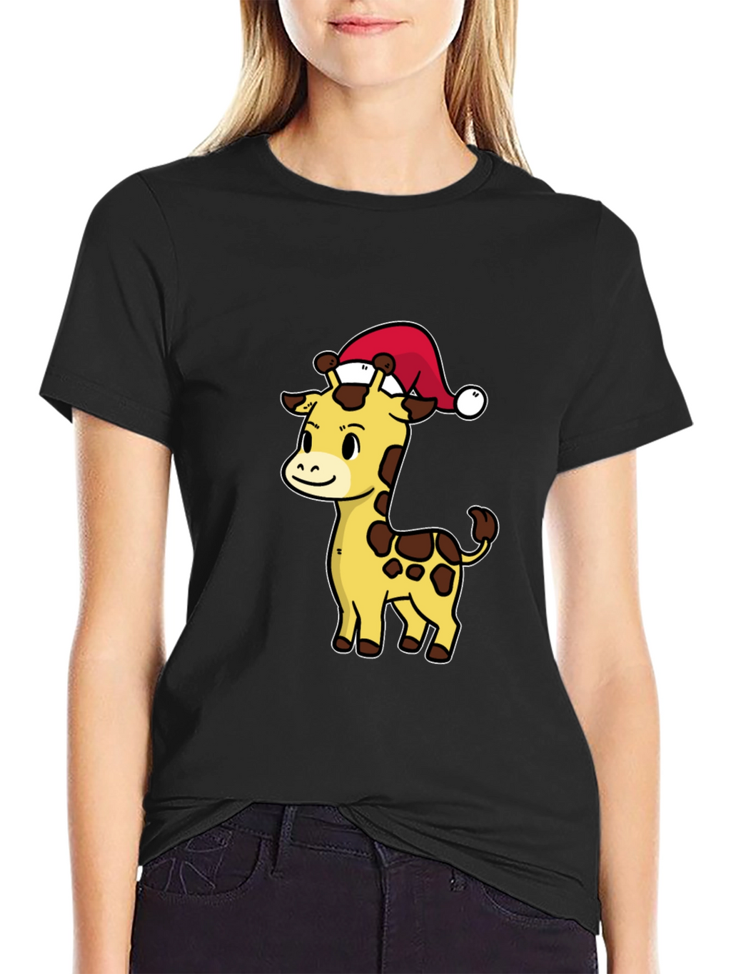 Festive Giraffe T-Shirt - Holiday Cheer