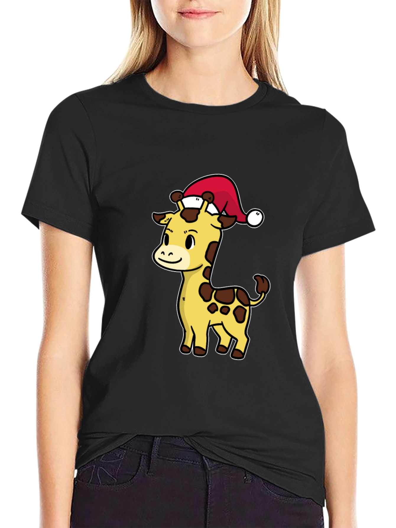 Festive Giraffe T-Shirt - Holiday Cheer