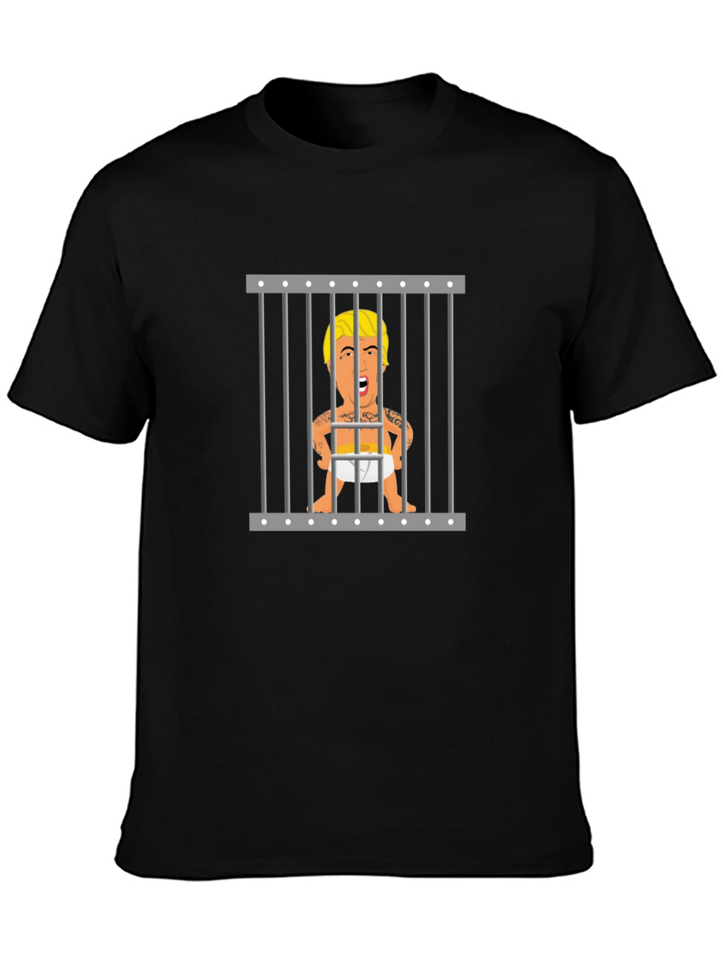Baby Trump Behind Bars Black T-Shirt