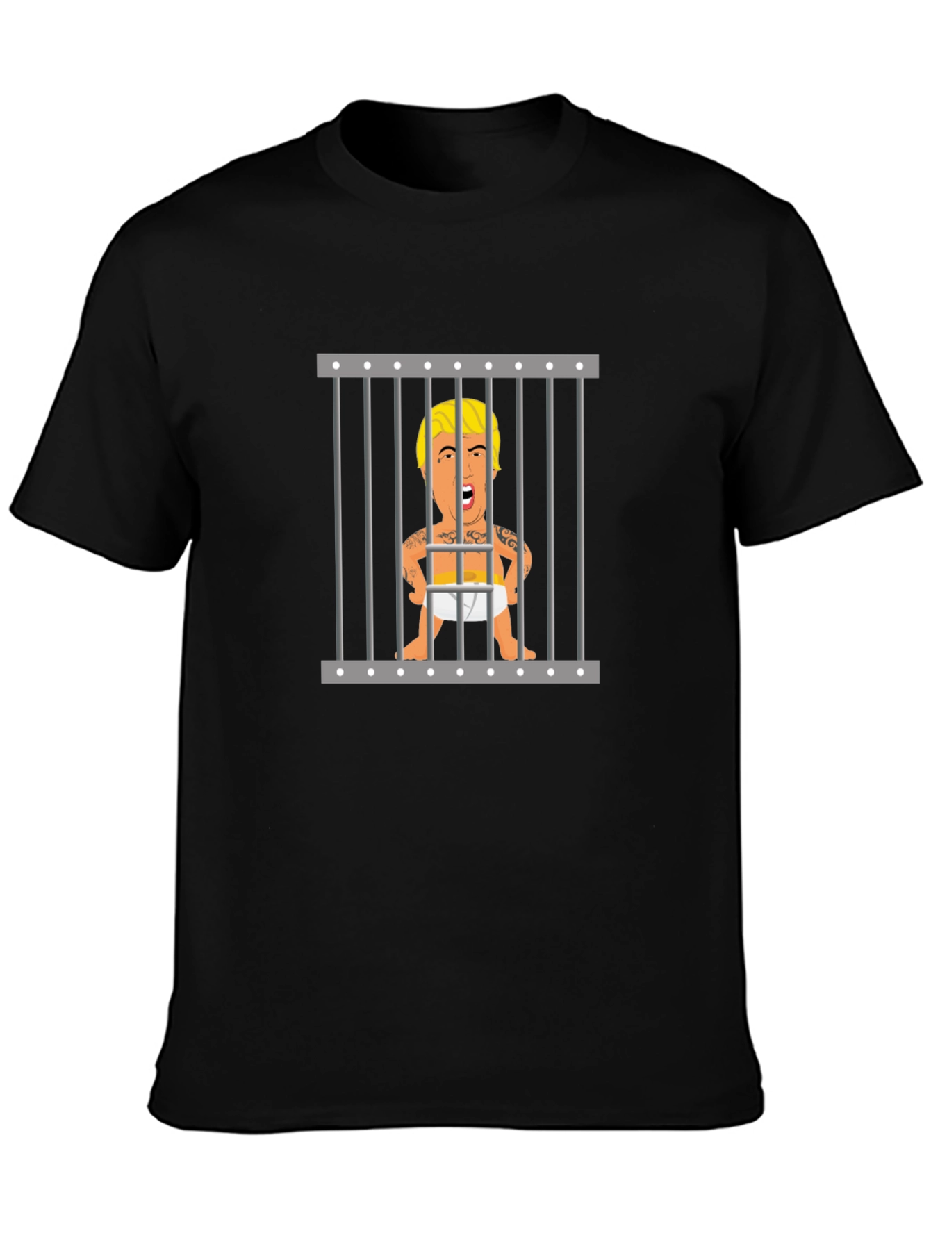 Baby Trump Behind Bars Black T-Shirt