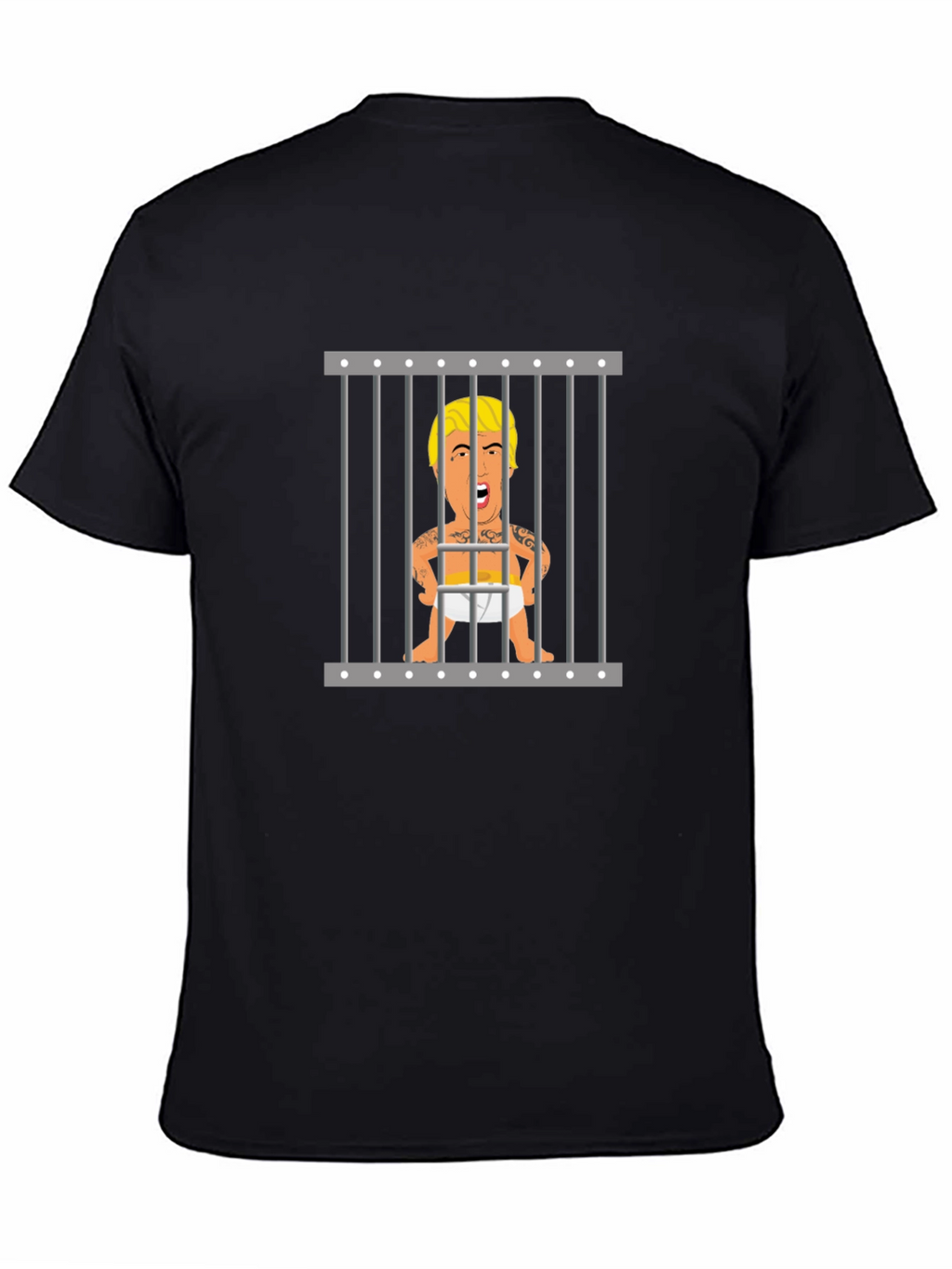 Baby Trump Behind Bars Black T-Shirt
