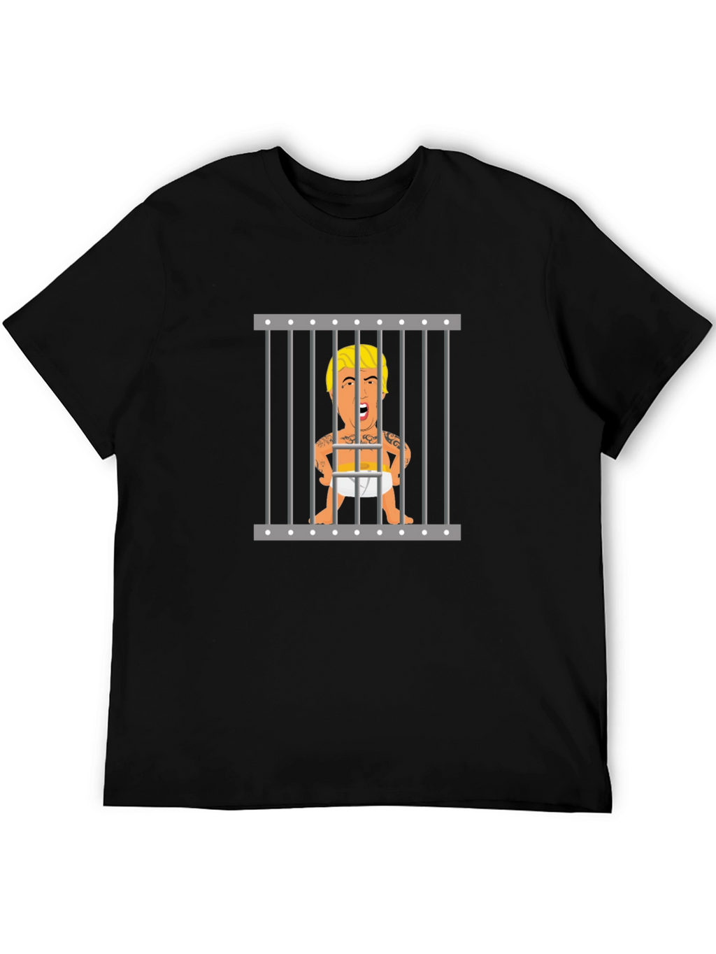 Baby Trump Behind Bars Black T-Shirt