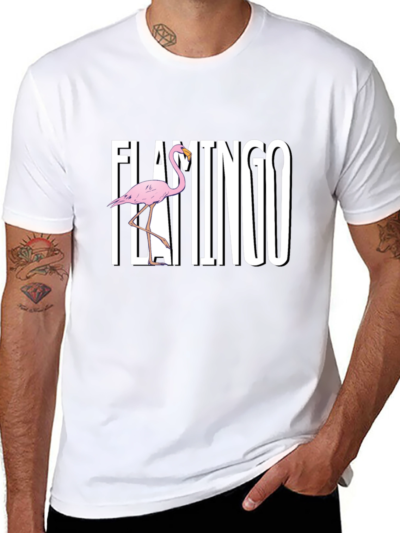 Flamingo Graphic Black T-Shirt