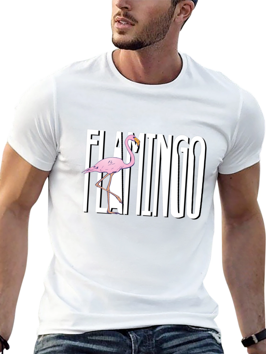 Flamingo Graphic Black T-Shirt