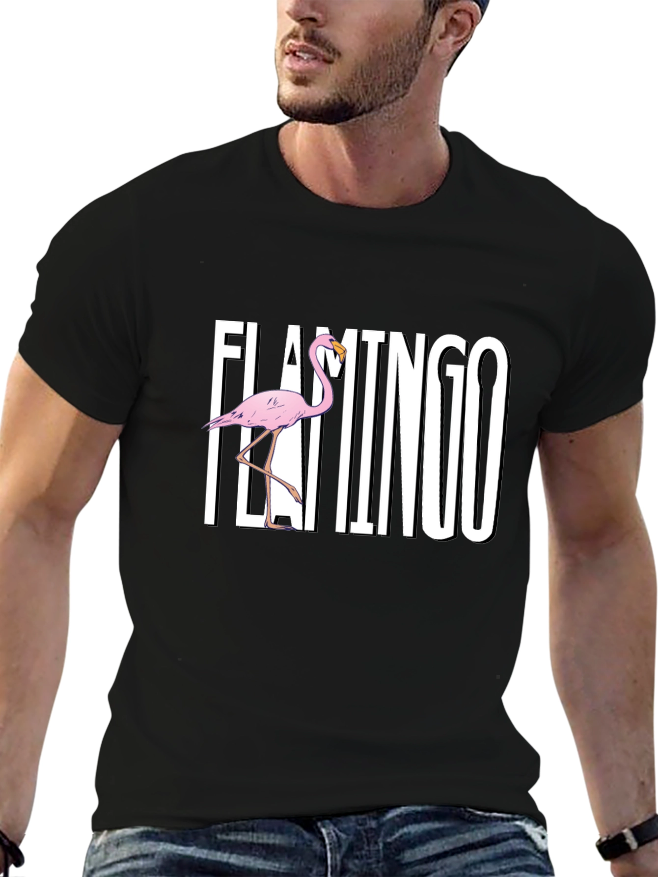 Flamingo Graphic Black T-Shirt