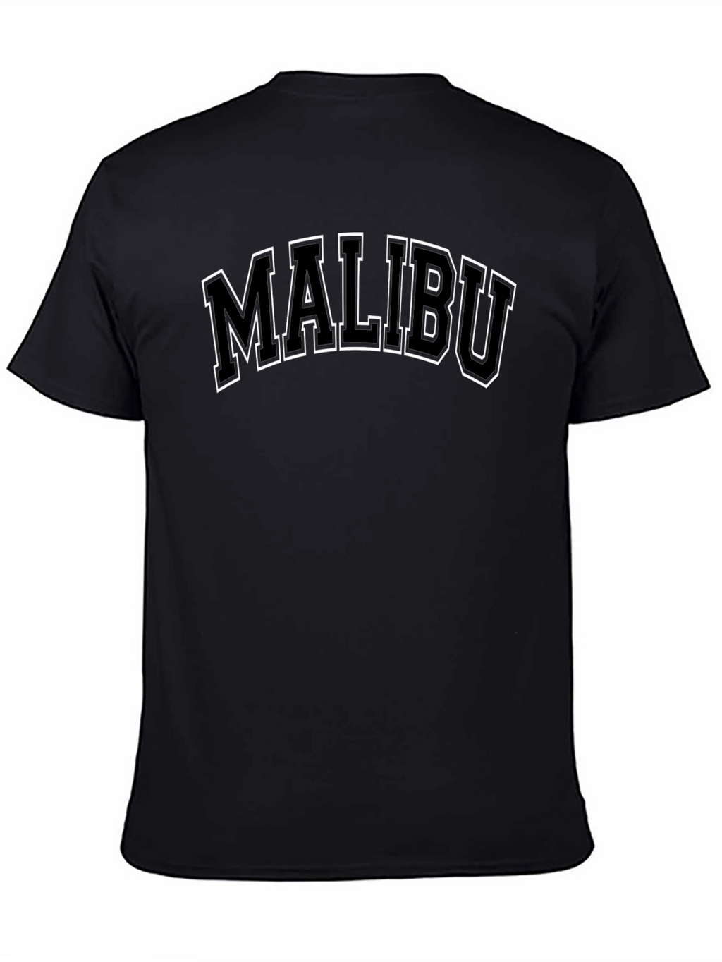 Malibu Graphic Print Black Crew Neck T-Shirt