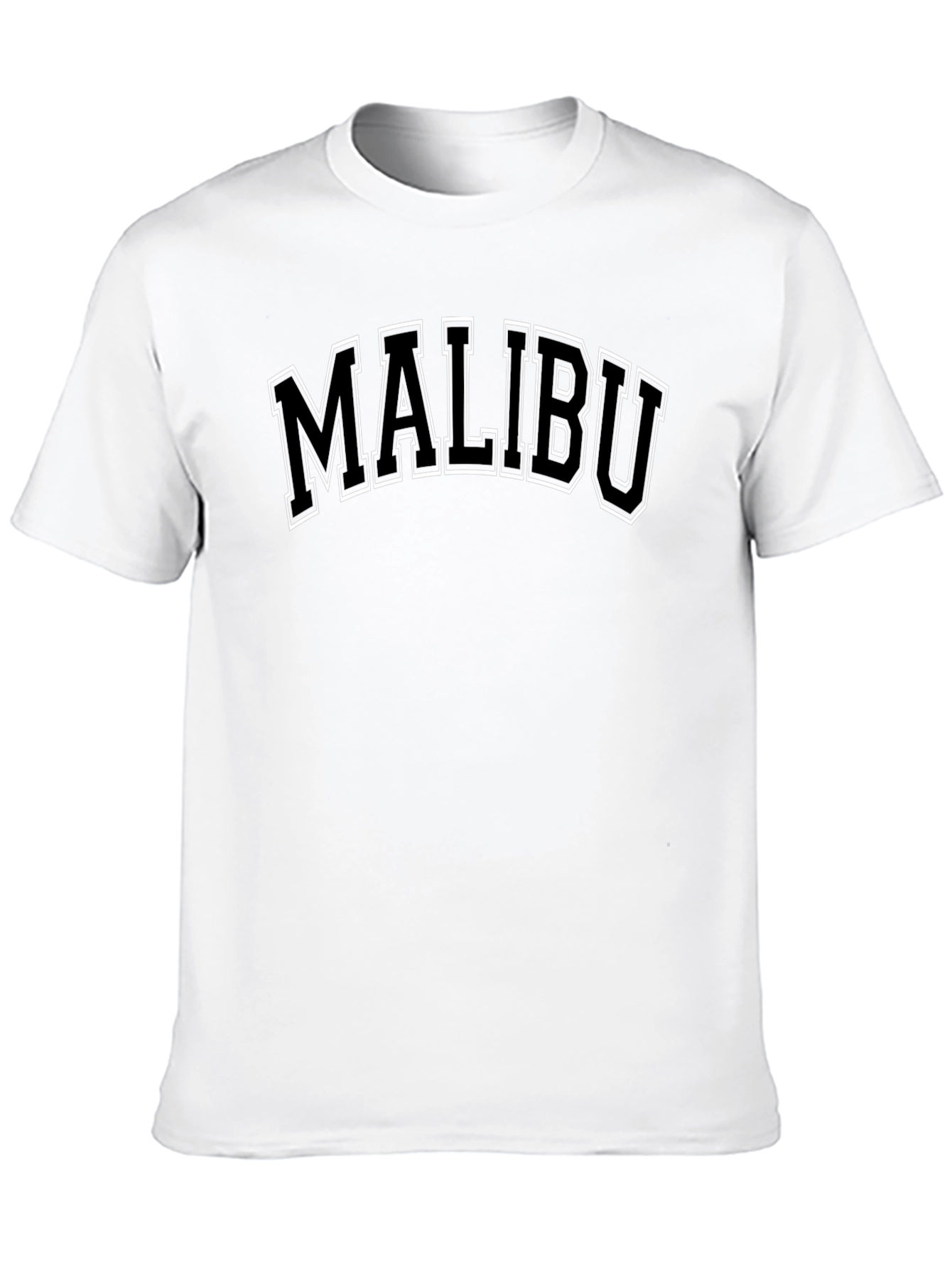 Malibu Graphic Print Black Crew Neck T-Shirt