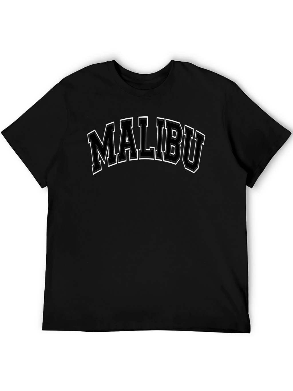 Malibu Graphic Print Black Crew Neck T-Shirt