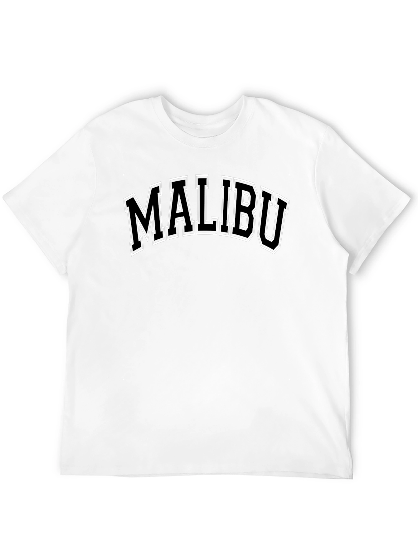 Malibu Graphic Print Black Crew Neck T-Shirt