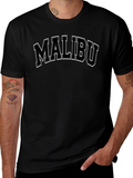 Malibu Graphic Print Black Crew Neck T-Shirt