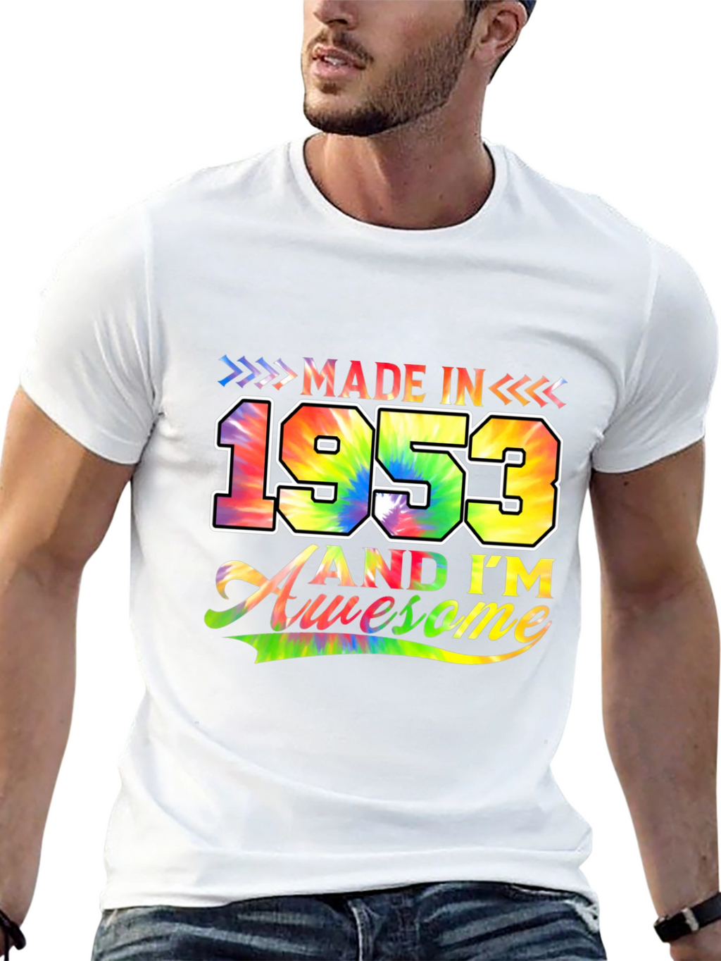 Made in 1953 Awesome Tie-Dye Birthday T-Shirt