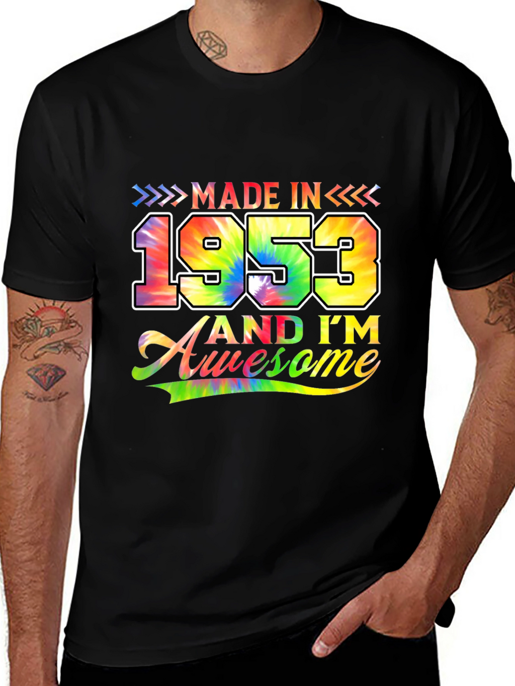 Made in 1953 Awesome Tie-Dye Birthday T-Shirt