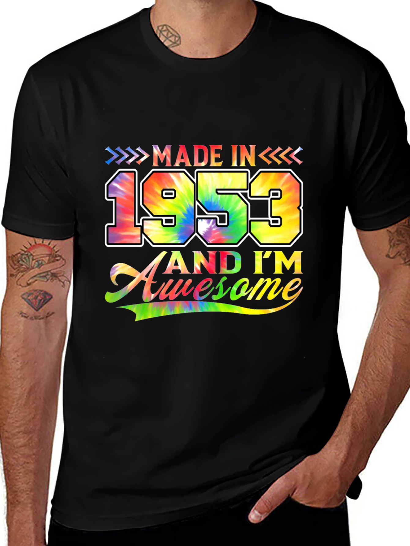 Made in 1953 Awesome Tie-Dye Birthday T-Shirt