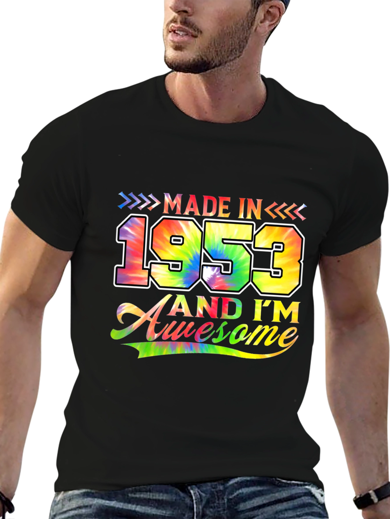 Made in 1953 Awesome Tie-Dye Birthday T-Shirt