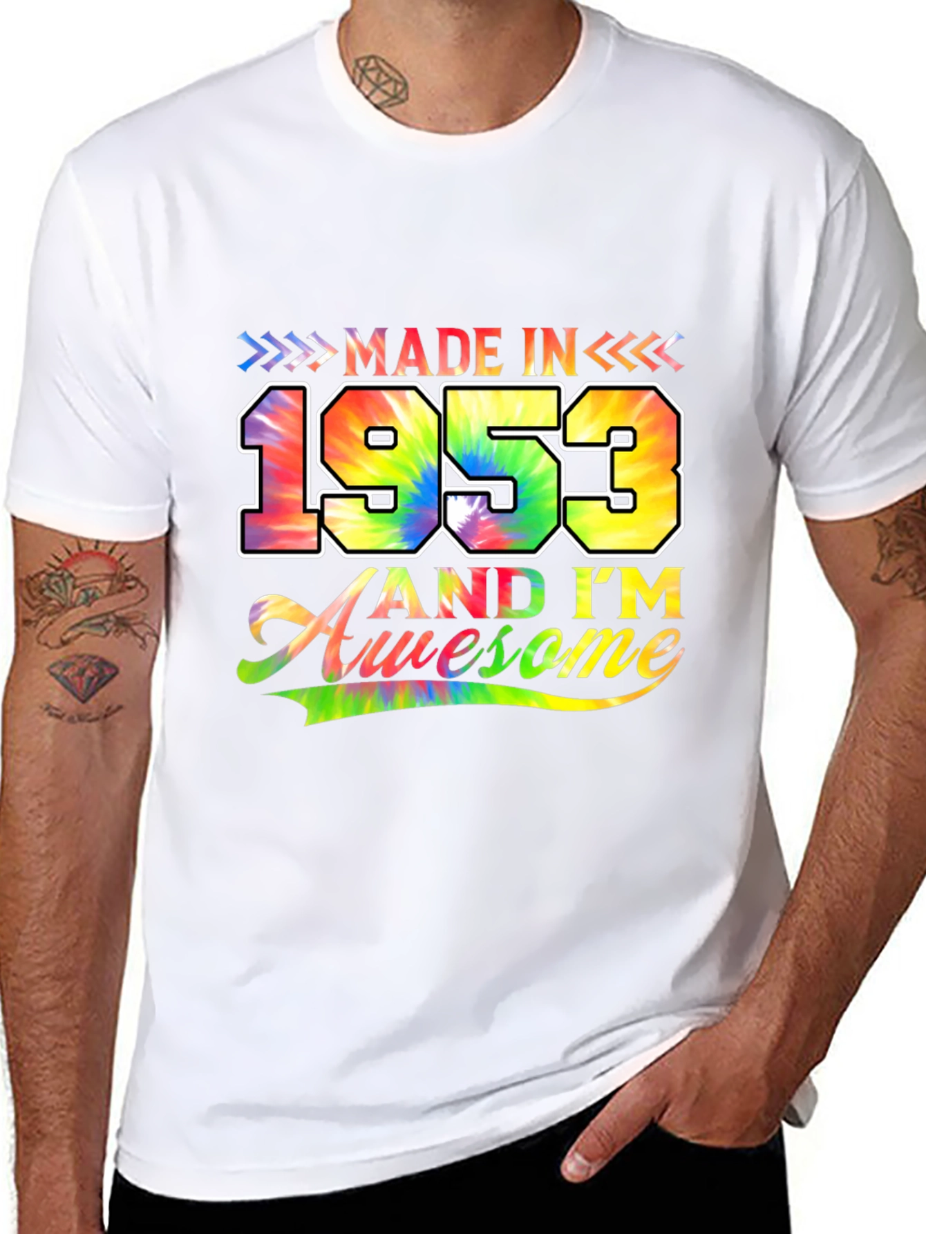 Made in 1953 Awesome Tie-Dye Birthday T-Shirt