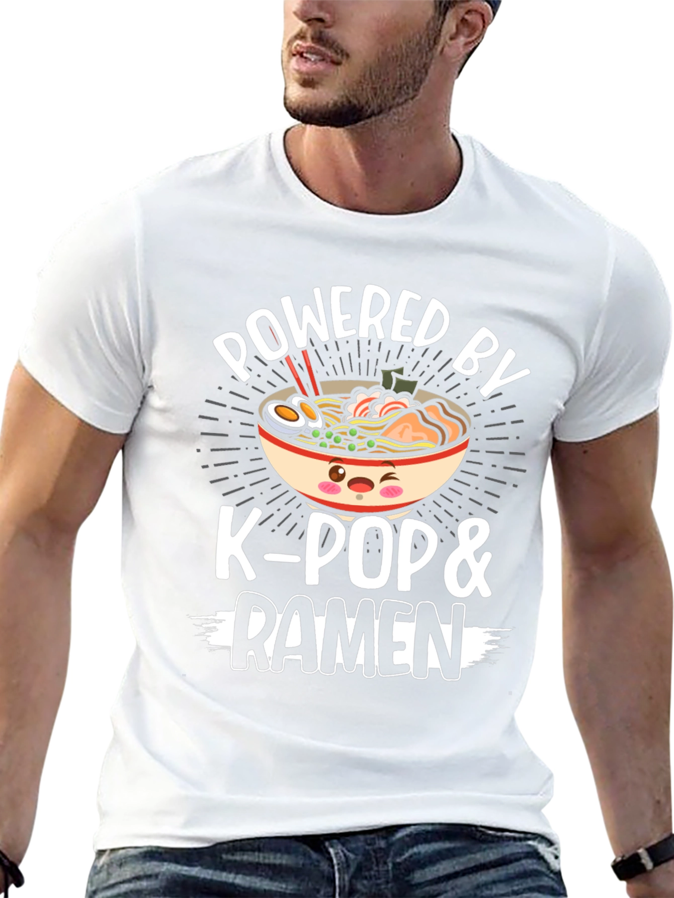 Powered by K-Pop & Ramen Black T-Shirt