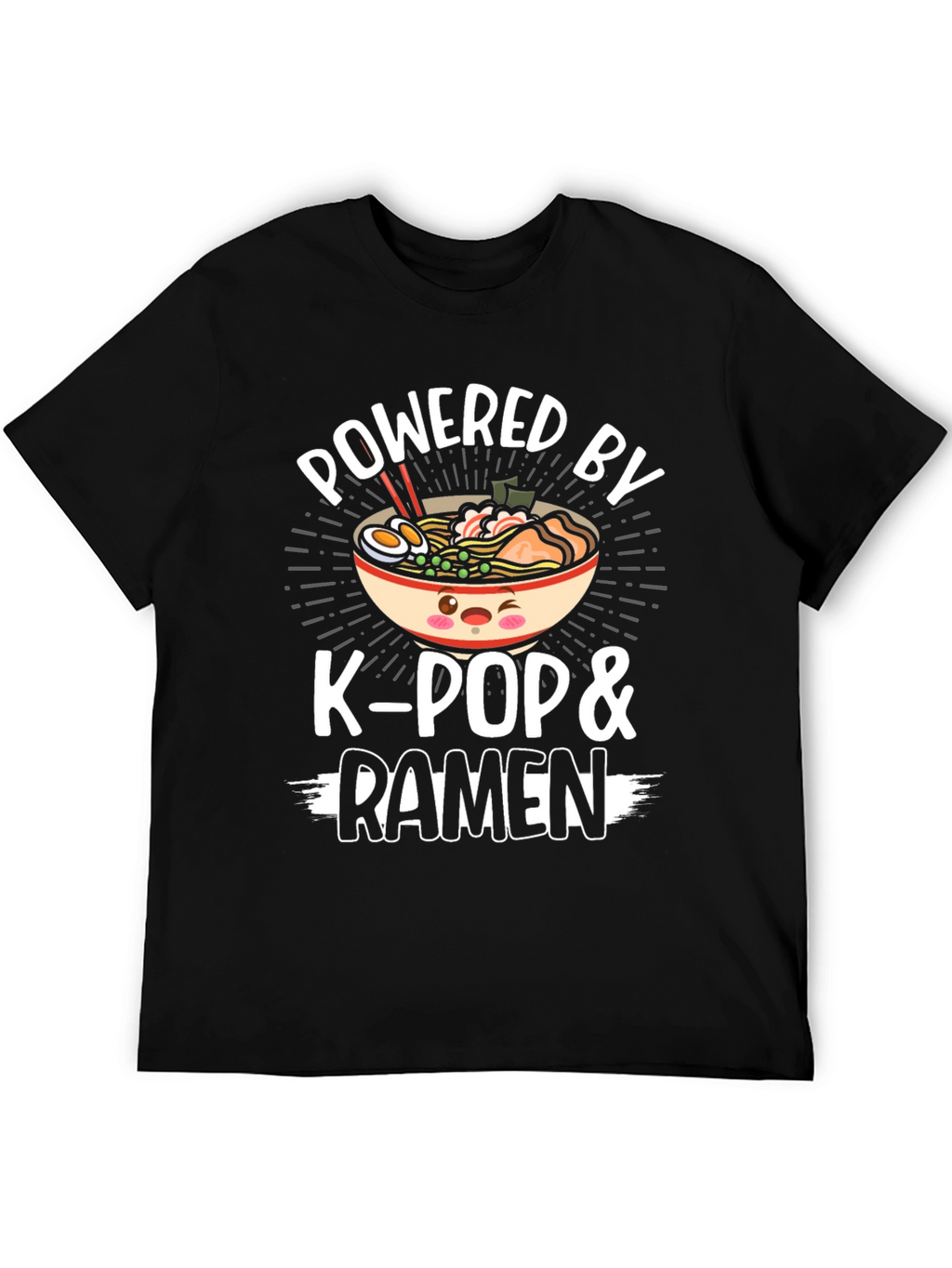 Powered by K-Pop & Ramen Black T-Shirt