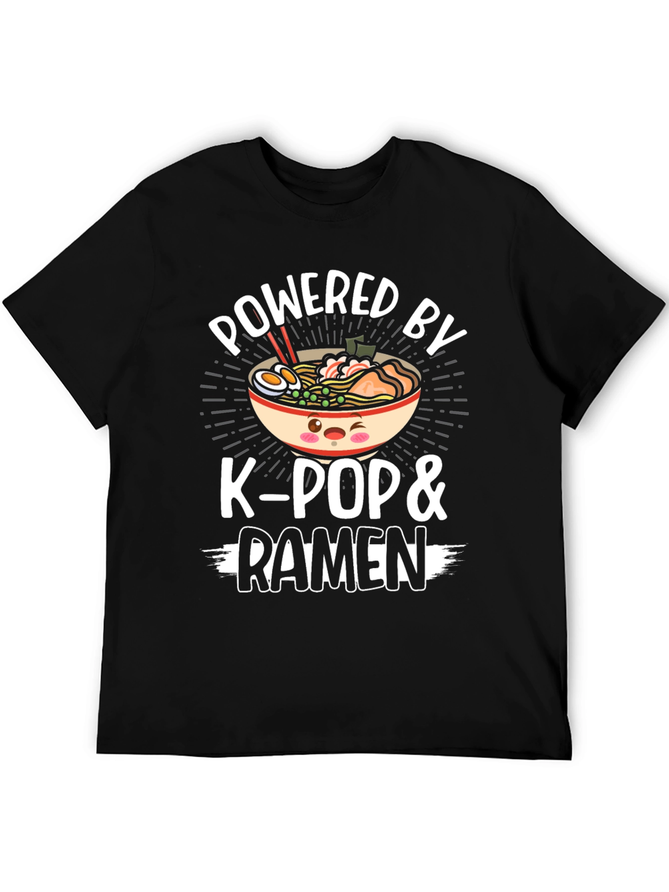 Powered by K-Pop & Ramen Black T-Shirt
