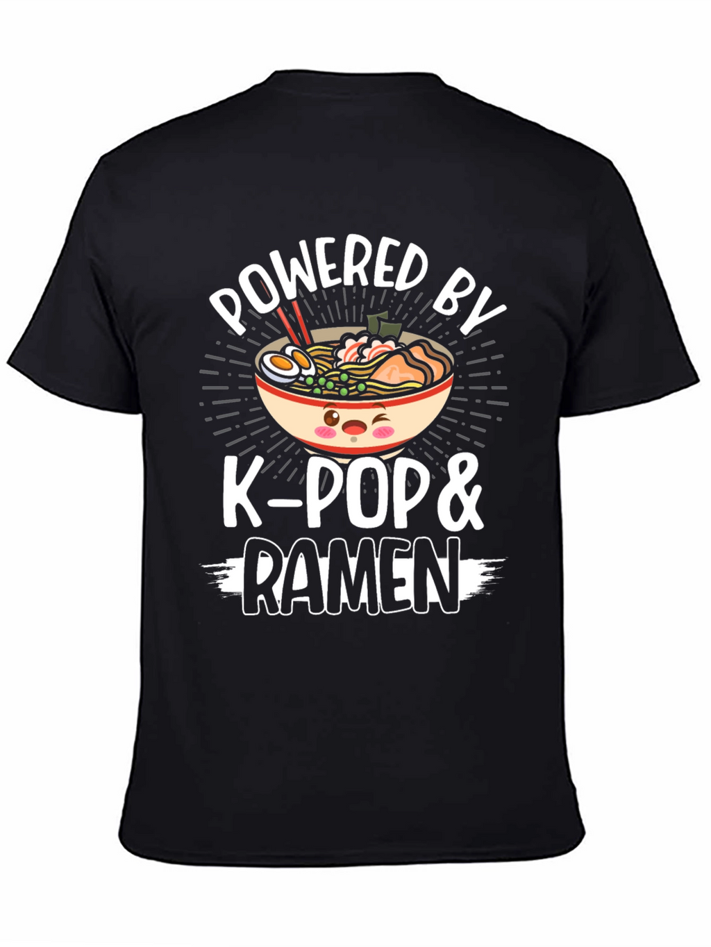 Powered by K-Pop & Ramen Black T-Shirt
