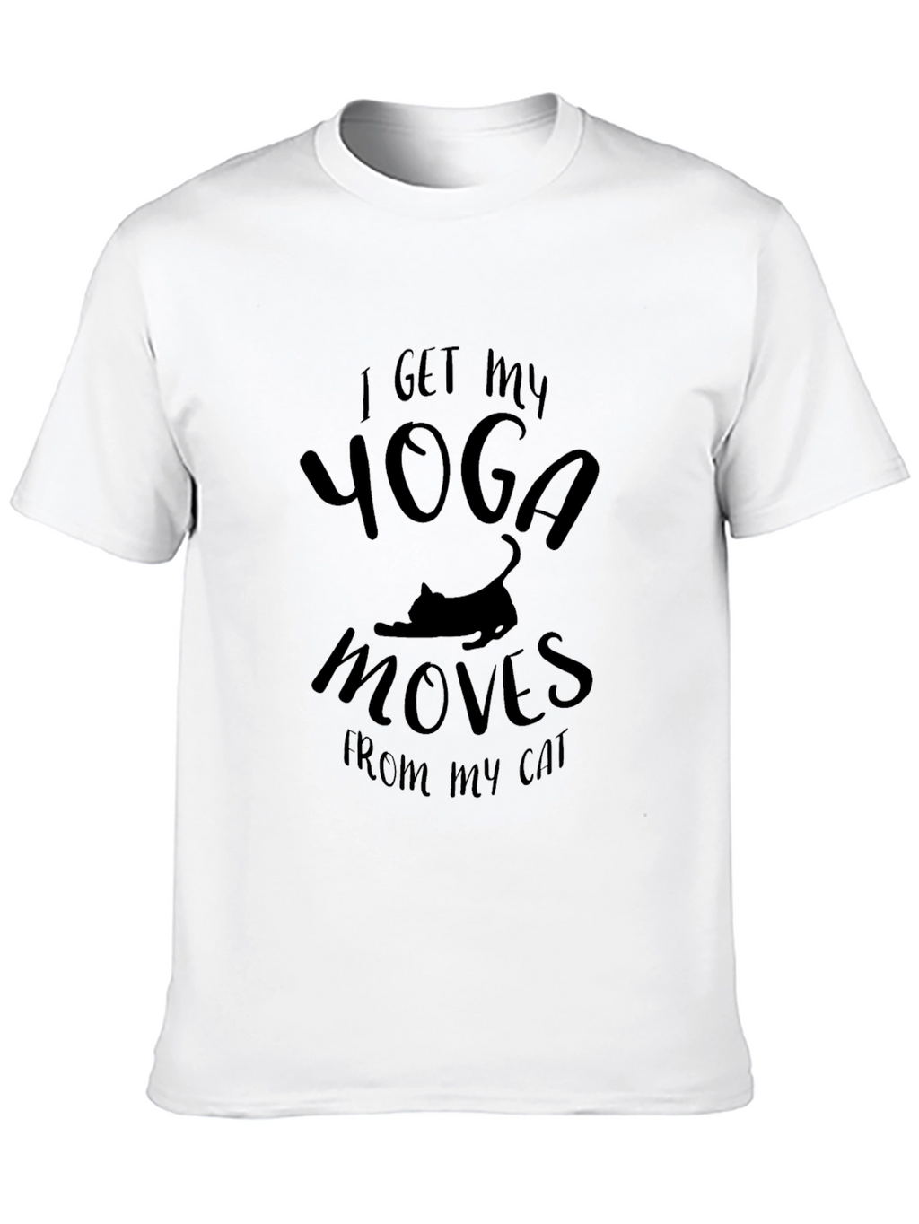 Yoga Moves Cat T-Shirt - Black Novelty Tee