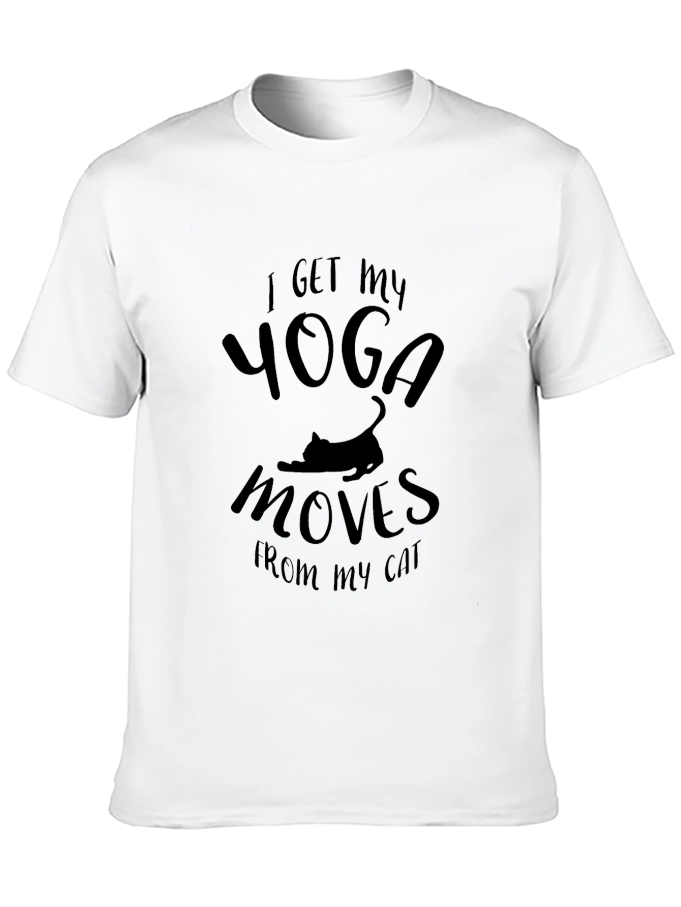 Yoga Moves Cat T-Shirt - Black Novelty Tee