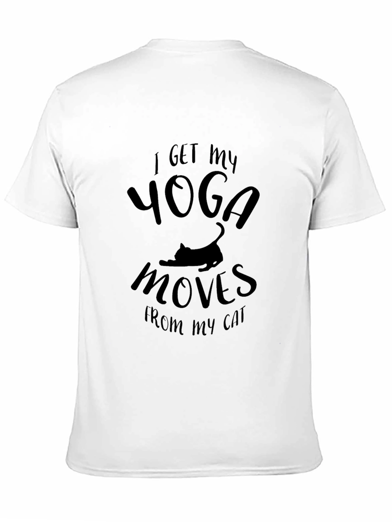Yoga Moves Cat T-Shirt - Black Novelty Tee